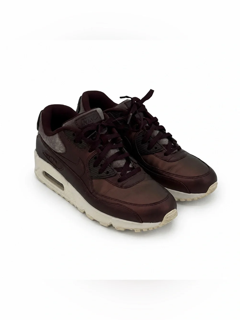 Nike Air Max 90 Metallic Mahogany Leather Sneakers Sporty Chic Casual Shoes